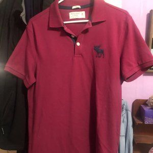 Abercrombie and Fitch Burgundy Men's Polo Shirt Size M EUC